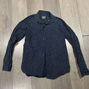 Men's Navy Blue Polka Dot Casual Shirt